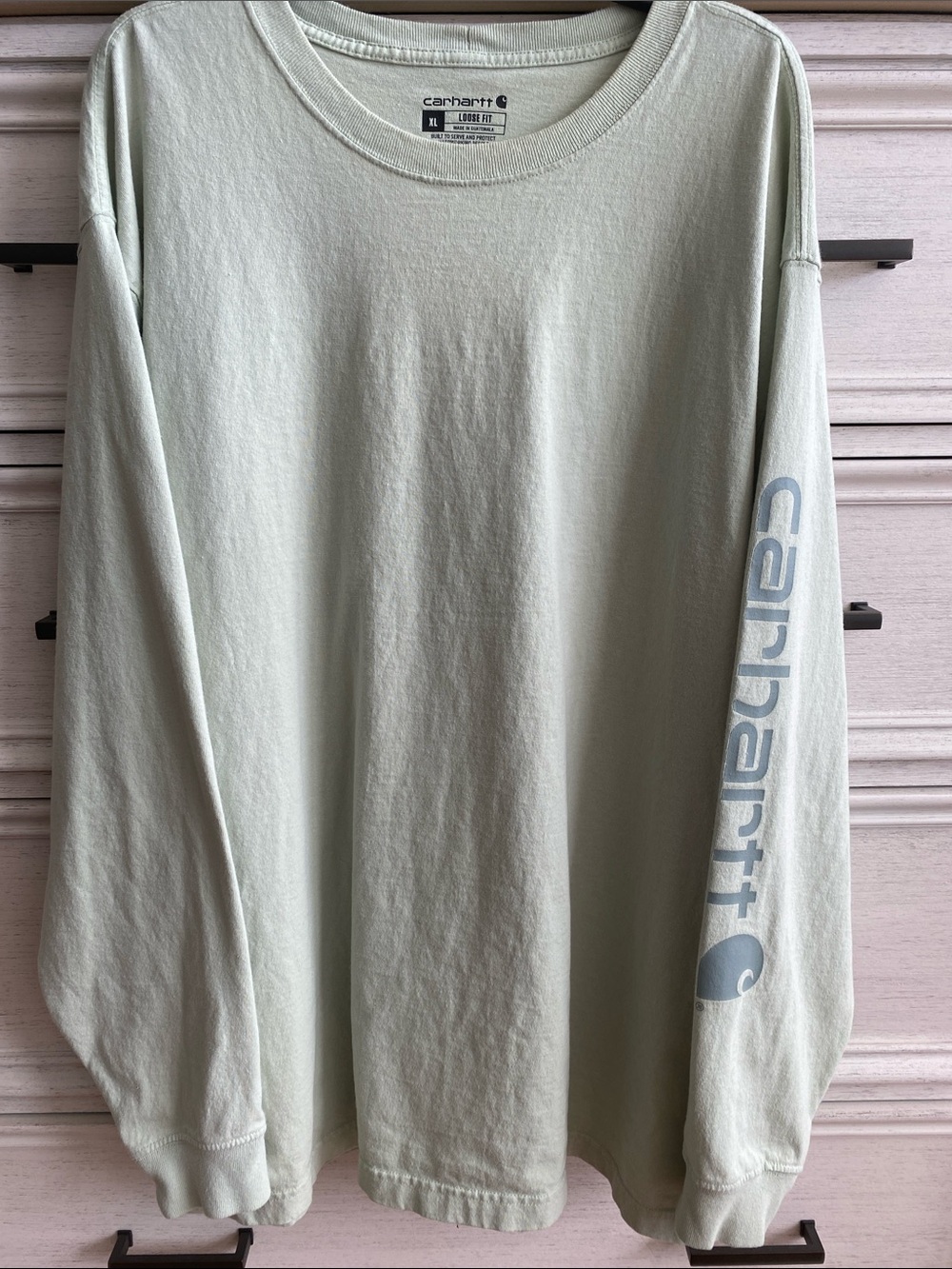 Carhartt Long Sleeve Crewneck Tee in Light Mint
